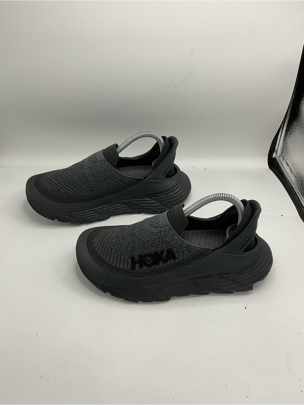 Hoka Kids Black Slip-On Knit Sneaker Clog